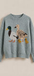 Mallard Duck Intarsia Knit Sweater