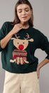 Urban Daizy Rudolph Reindeer Knit Crewneck Sweater Grey Knit Sweater - Women's (UDZ-KN-00538) – alternate view 10
