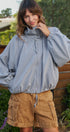 Weekend Drift Balloon Bomber Jacket in BLUE - Women's Jackets & Blazers | Urban Daizy