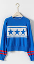 Urban Daizy Americana Triple Star Knit Sweater Varsity Stripe White Knit Sweater - Women's (UDZ-KN-01054) – alternate view 4
