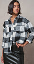 Buffalo Plaid Flannel Shirt Button Up Western Boho Top in BLACK - Women's Shirts & Blouses | Urban Daizy