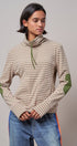 Striped Cowl Neck Drawstring Pullover Sweatshirt in PINK - Women's Sweatshirts & Hoodies | Urban Daizy