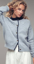 Textured Yoke Contrast Trim Knit Cardigan | wholesale cardigan - women's | Urban Daizy