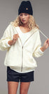 Urban Daizy Oversized Ribbed Dolman Sleeve Hoodie Cream Hoodie - Women's (UDZ-KN-00313) – alternate view 8