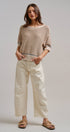 Urban Daizy Ecru White Wide Leg Barrel Jeans ECRU Jeans - Women's (TNPT0808-ECRU) – alternate view