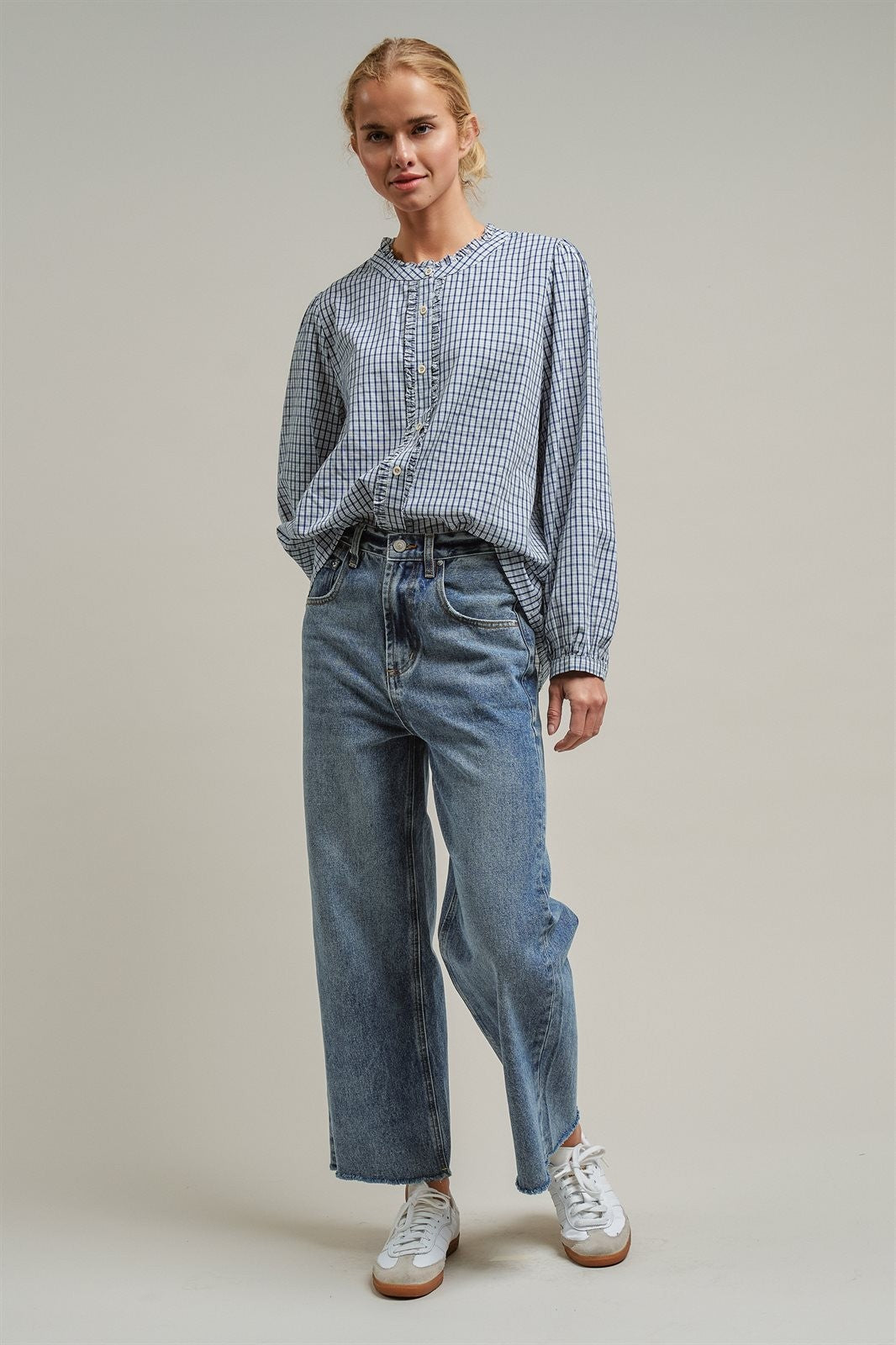 Wide Leg High Waist Denim Jeans in DENIM - Women's Straight Jeans | Urban Daizy