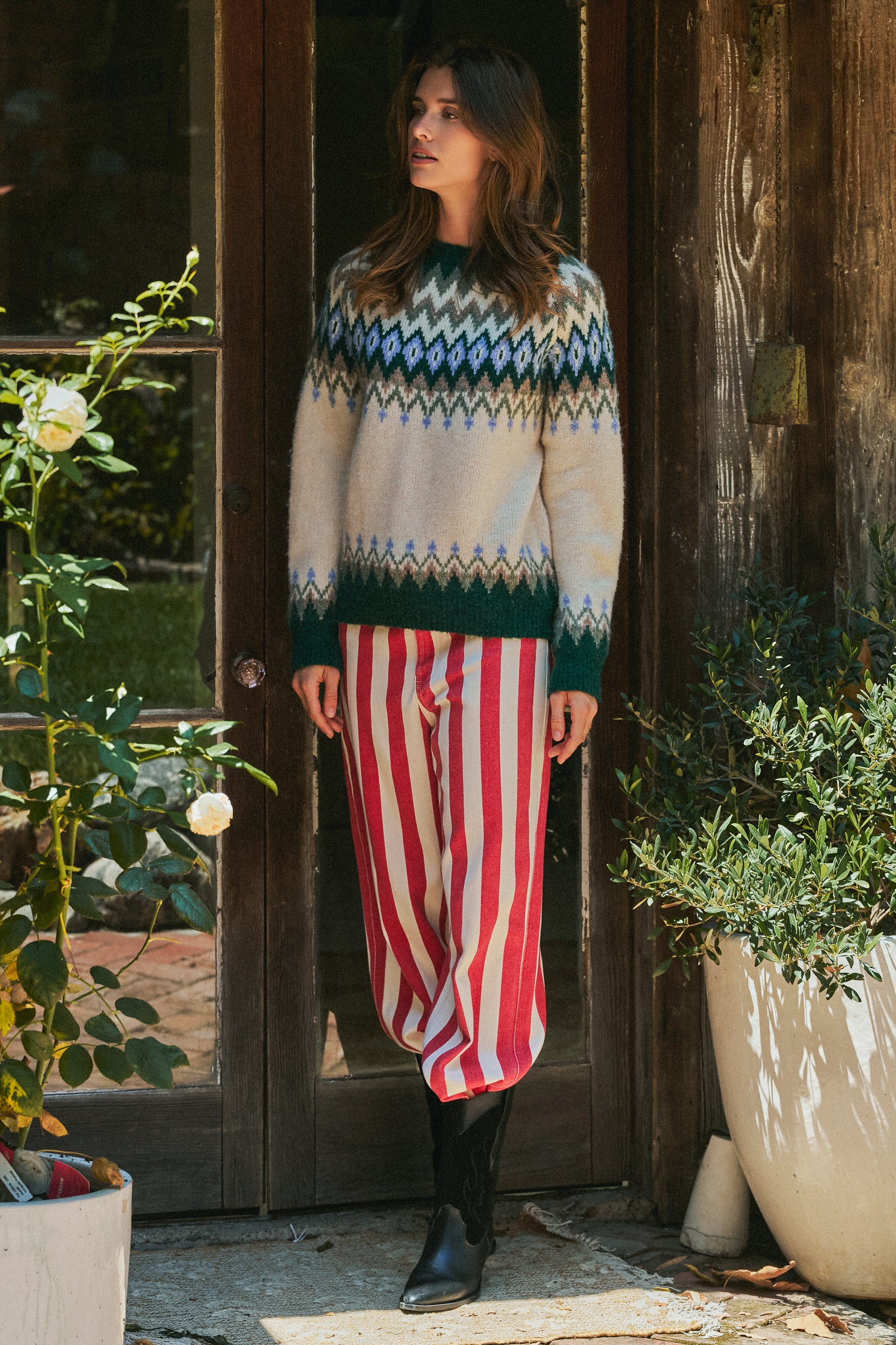 Fair Isle Wool Blend Sweater Top