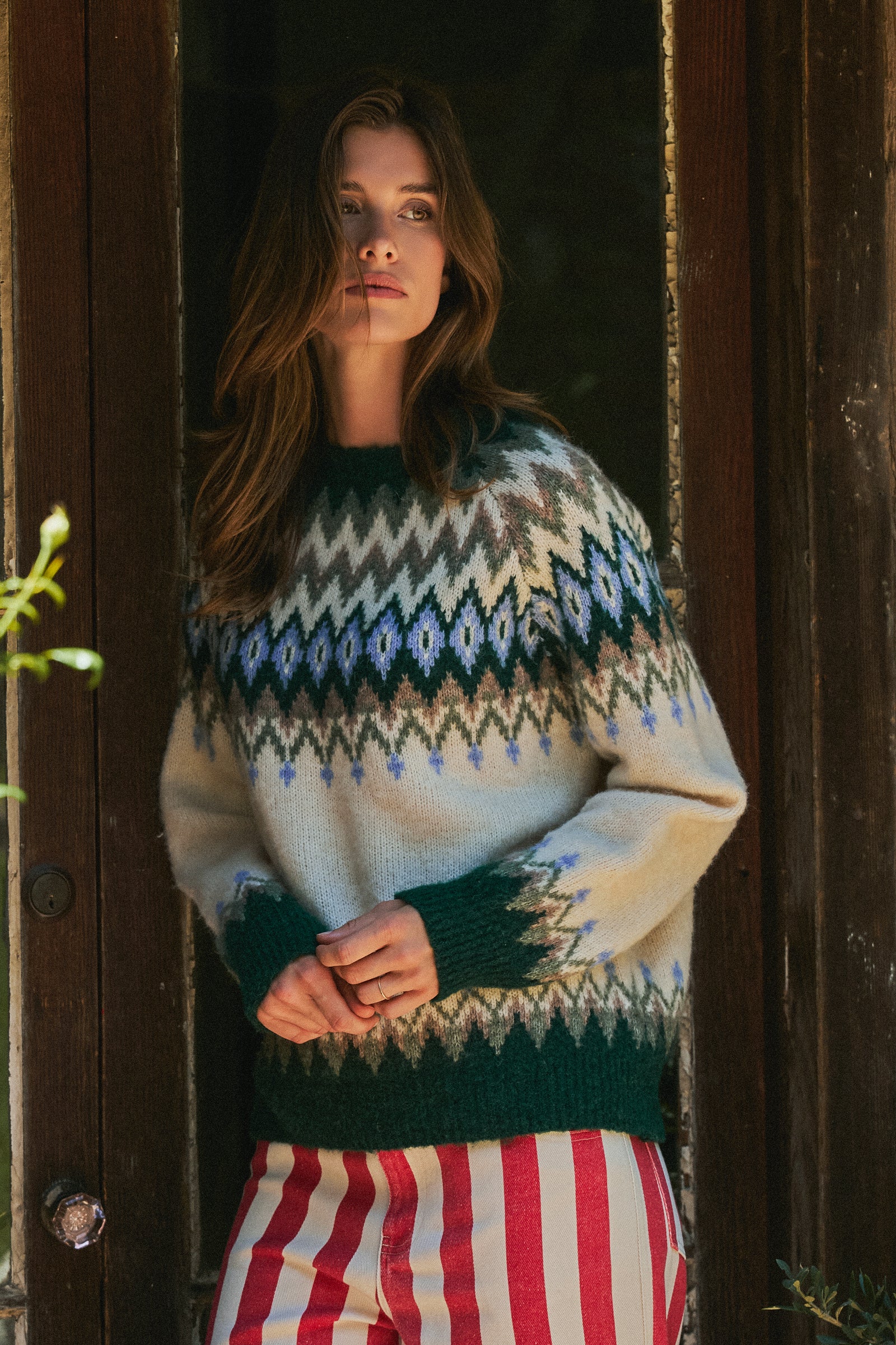 Fair Isle Wool Blend Sweater Top