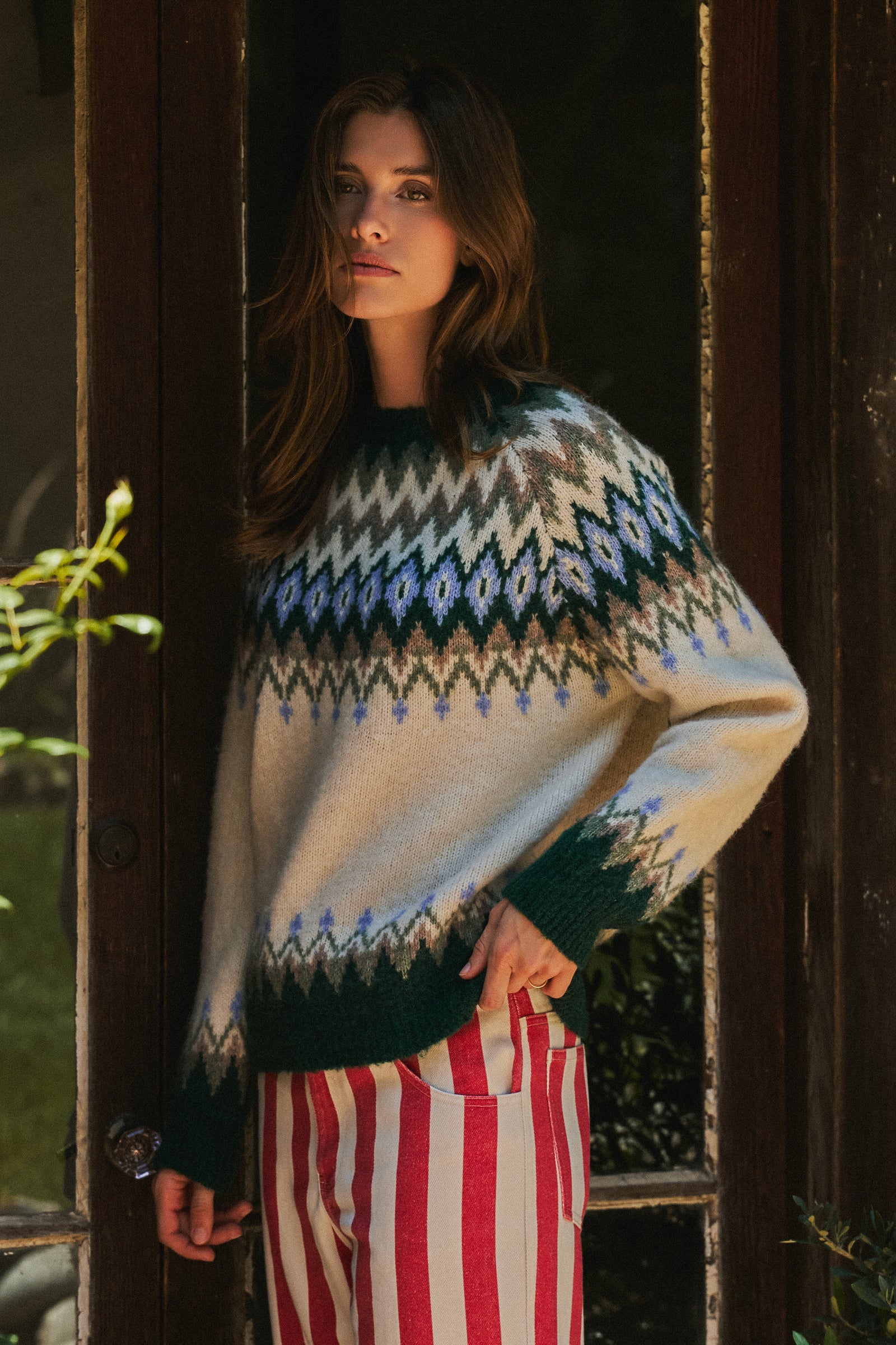 Fair Isle Wool Blend Sweater Top