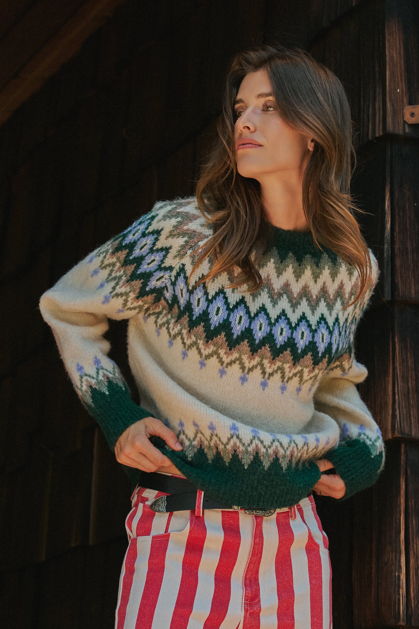 Fair Isle Wool Blend Sweater Top | wholesale knit sweater - women's | Urban Daizy
