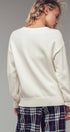 Urban Daizy Merry Embroidered Crewneck Sweater Ivory Knit Sweater - Women's (UDZ-KN-00488) – alternate view 11