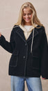 Hooded Wool Blend Oversized Short Coat in BLACK - Women's Coats | Urban Daizy