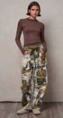 Camo Cargo Pants Wide Leg Patchwork Utility Streetwear in MULTI - Women's Casual Pants | Urban Daizy