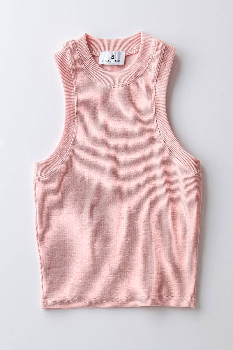 Urban Daizy Rib Knit Halterneck Sleeveless Tank Top Black Tank Top - Women's (UDZ-TP-00517) – alternate view 35