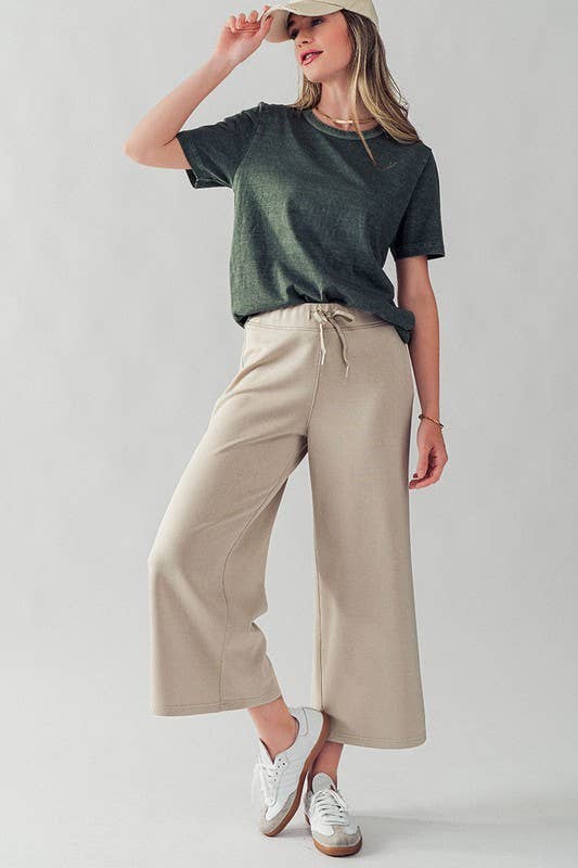 Urban Daizy Wide Leg French Terry Crop Pants Deep-Lavender Pants - Women's (UDZ-PT-00100) – alternate view 16