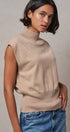 Uptown Mockneck Blouson Top in MOCHA - Women's Sweaters | Urban Daizy
