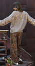 New York Sequin Letter Fuzzy Wool Blend Pullover Sweater in MOCHA - Women's Sweaters | Urban Daizy