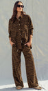 Urban Daizy Leopard Print Set–Oversized Button-Up Shirt & Relaxed Pants Leopard Lounge Set - Women's (UDZ-AC-00201) – alternate view 2