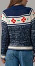 Urban Daizy Floral Yoke Zip-Up Knit Cardigan Navy-Multi Cardigan - Women's (UDZ-TP-00814) – alternate view 5