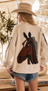 Western Horse Intarsia Cardigan