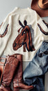Western Horse Intarsia Cardigan
