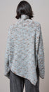 Chunky Knit Mock Neck Oversized Poncho Sweater in BLUE - Women's Sweaters | Urban Daizy