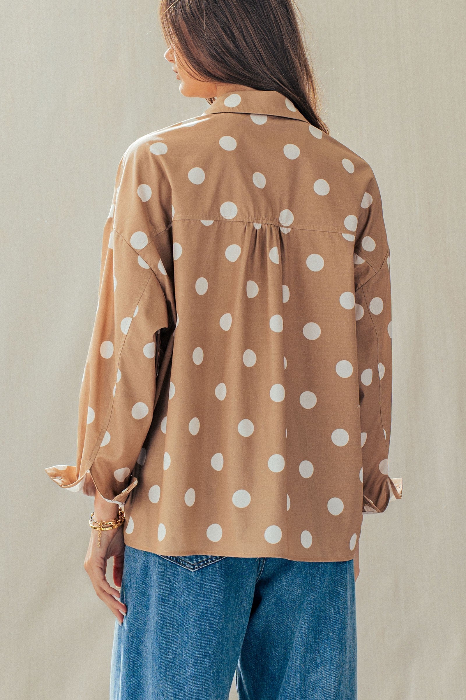 Polka Dot Button Shirt - Women's Tops | Urban Daizy