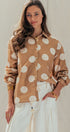 Polka Dot Button Shirt in TAUPE - Women's Tops | Urban Daizy