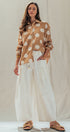 Polka Dot Button Shirt in TAUPE - Women's Tops | Urban Daizy