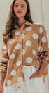 Polka Dot Button Shirt in TAUPE - Women's Tops | Urban Daizy