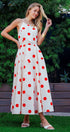 Urban Daizy Polka Dot Halter Cotton Maxi Dress Smocked Back Red Dress - Women's (UDZ-DR-00519) – alternate view 12