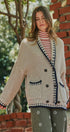 Chunky Knit Cardigan Sweater with Stitch Looks in TAUPE	 - Women's Cardigans & Shrugs | Urban Daizy
