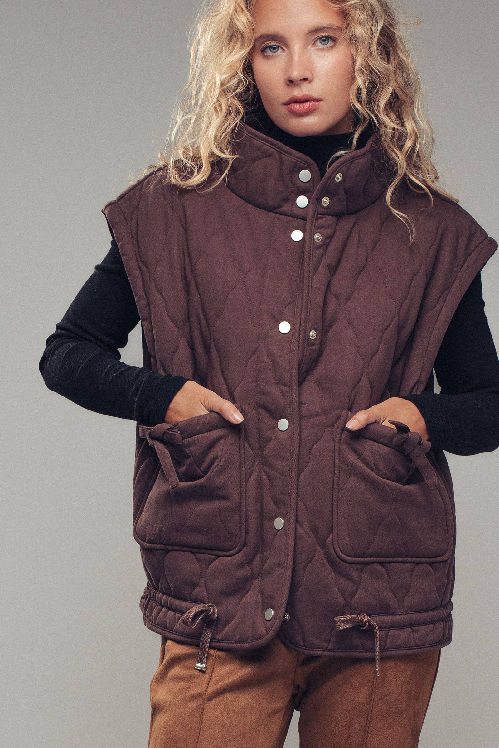 Vintage Washed Quilted Padded Vest
