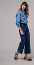 High Waist Wide Leg Denim with Patch Pockets in DENIM - Women's Casual Pants | Urban Daizy