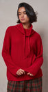 Ribbed Funnel Neck Knit Sweater in RED - Women's Sweaters | Urban Daizy