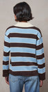 Striped Knit Rugby Polo Sweater in BROWN BLUE - Women's Sweaters | Urban Daizy