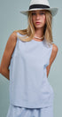 Minimal Muse Linen Sleeveless Top in LT BLUE - Women's Fashion | Urban Daizy
