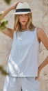 Minimal Muse Linen Sleeveless Top in LT BLUE - Women's Fashion | Urban Daizy