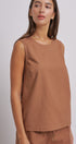 Minimal Muse Linen Sleeveless Top in BROWN - Women's Fashion | Urban Daizy