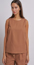 Minimal Muse Linen Sleeveless Top in BROWN - Women's Fashion | Urban Daizy