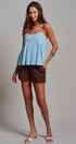 Sun Washed Chambray Shorts in CHOCOLATE - Women's Pants | Urban Daizy