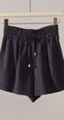 Sun Washed Chambray Shorts in BLACK - Women's Pants | Urban Daizy