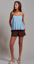 Sun Washed Chambray Shorts in CHOCOLATE - Women's Pants | Urban Daizy