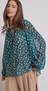Bohemian Muse Floral Blouse in GREEN MULTI - Women's Pants | Urban Daizy