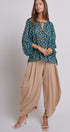 Bohemian Muse Floral Blouse in GREEN MULTI - Women's Pants | Urban Daizy