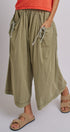 Easy Motion Wide-Leg Pants  in OLIVE - Women's Pants | Urban Daizy