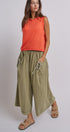 Easy Motion Wide-Leg Pants  in OLIVE - Women's Pants | Urban Daizy