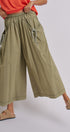 Easy Motion Wide-Leg Pants  in OLIVE - Women's Pants | Urban Daizy