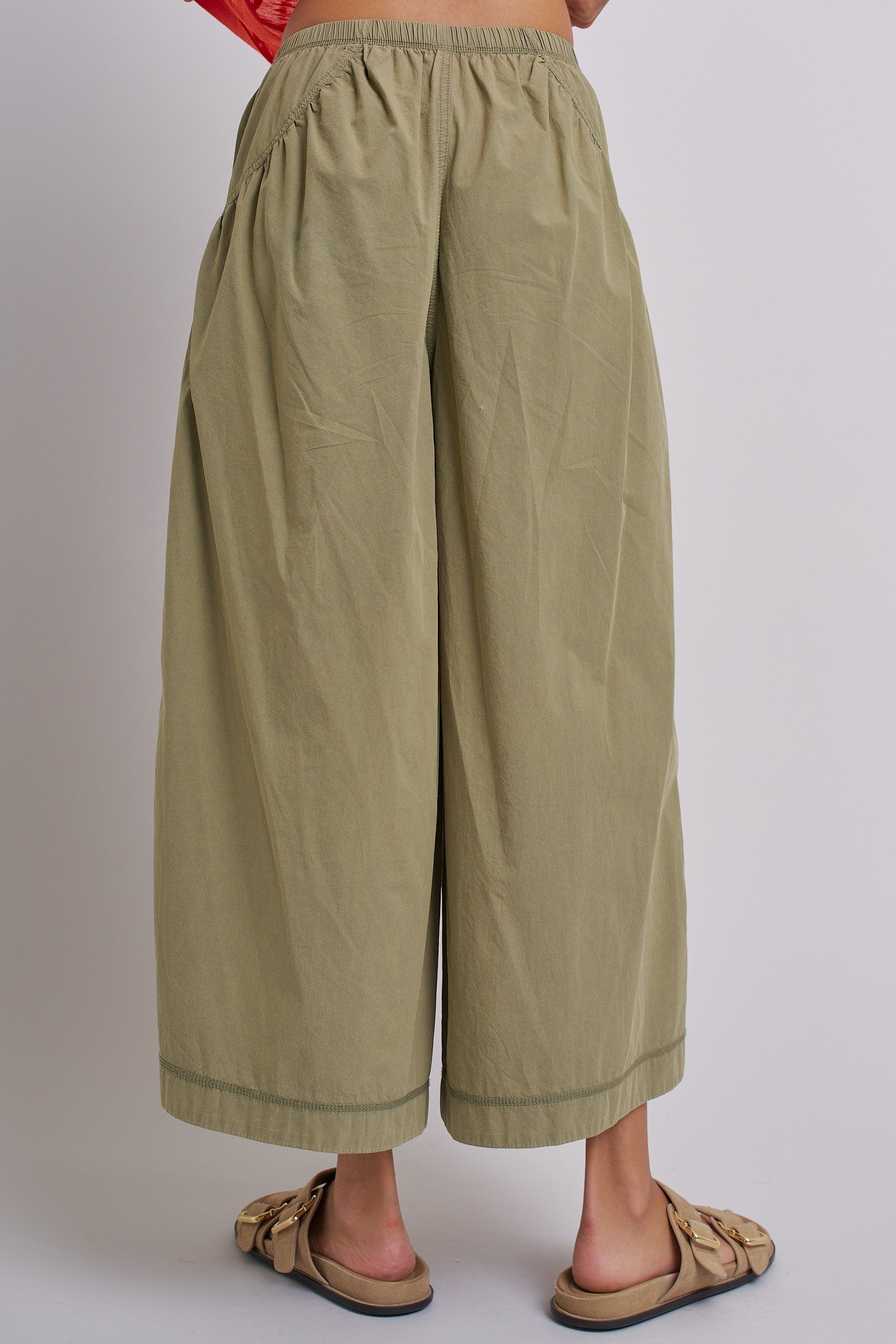 Easy Motion Wide-Leg Pants  in OLIVE - Women's Pants | Urban Daizy