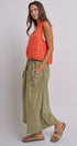 Easy Motion Wide-Leg Pants  in OLIVE - Women's Pants | Urban Daizy